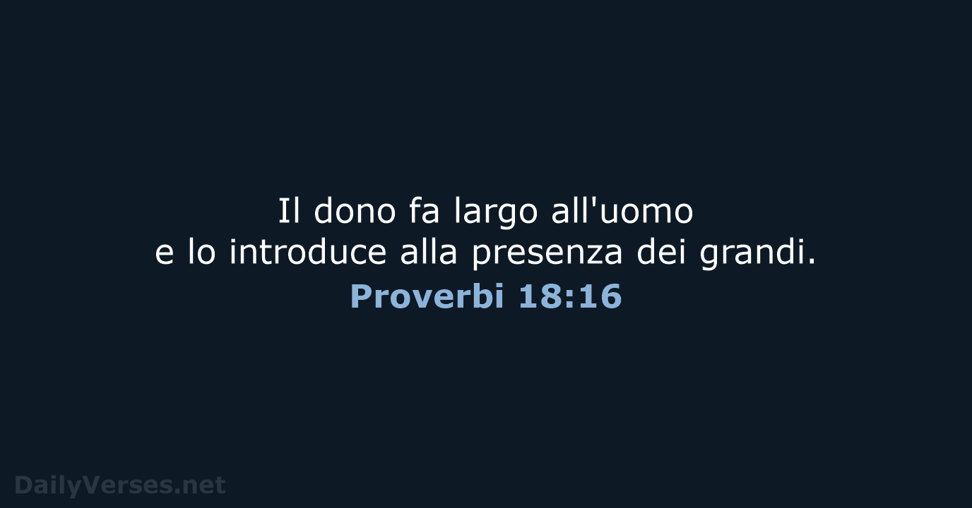 Proverbi 18:16 - CEI
