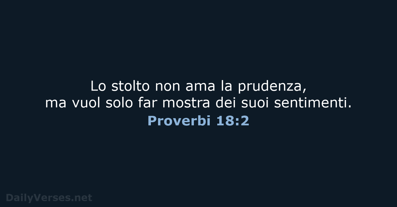 Proverbi 18:2 - CEI