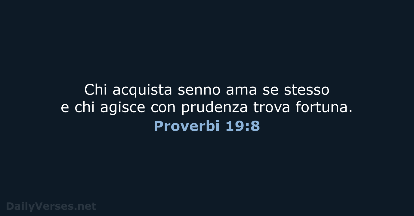 Proverbi 19:8 - CEI