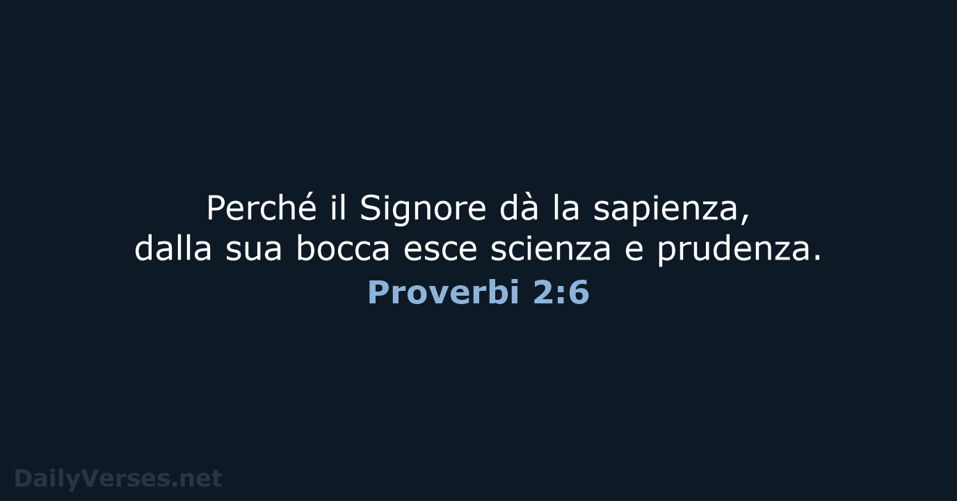 Proverbi 2:6 - CEI