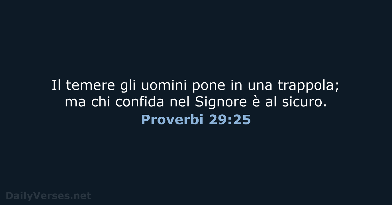 Proverbi 29:25 - CEI