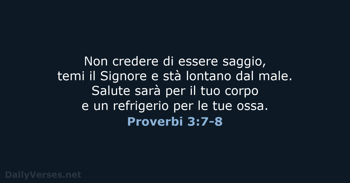 Proverbi 3:7-8 - CEI