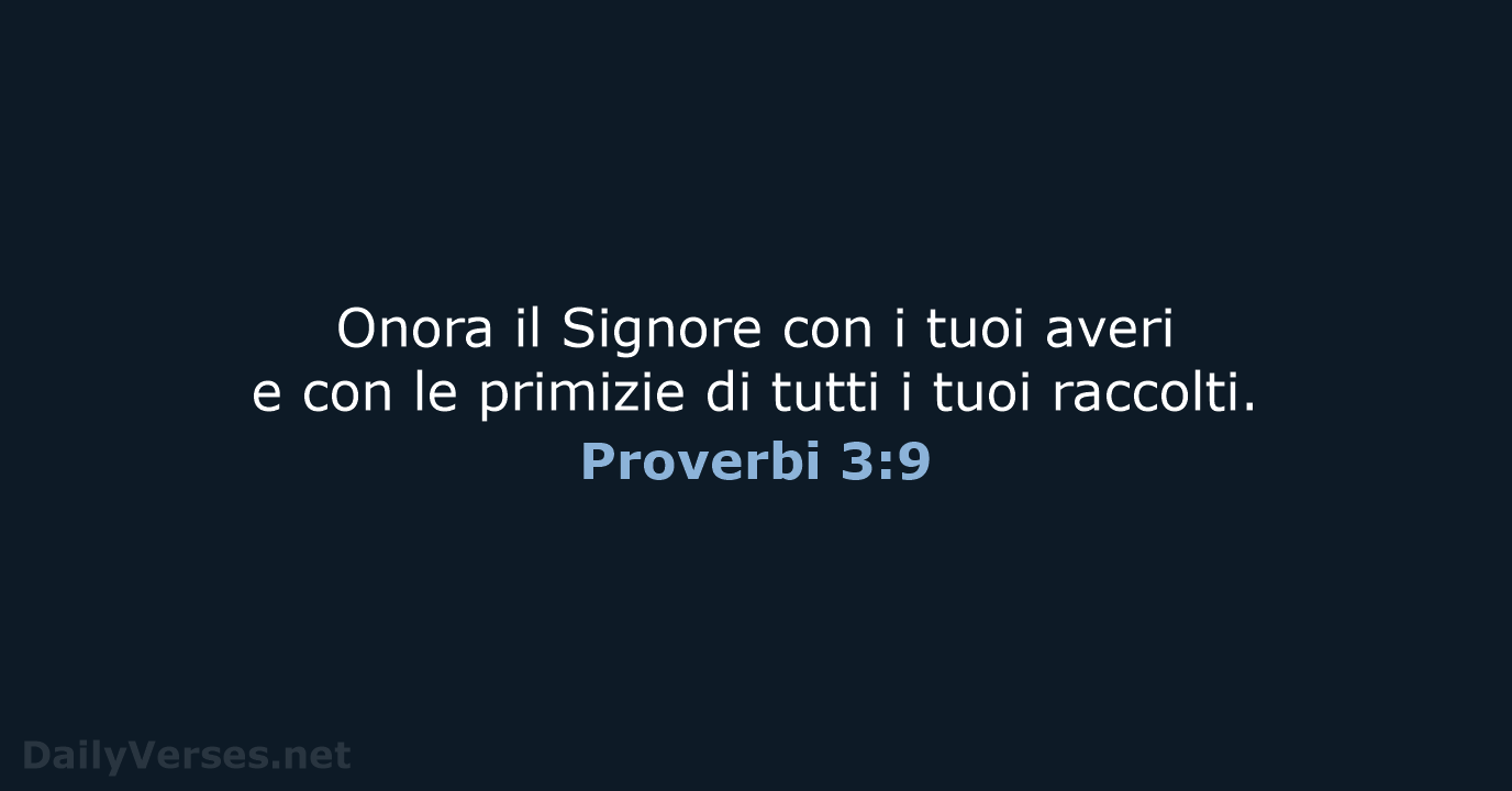Proverbi 3:9 - CEI