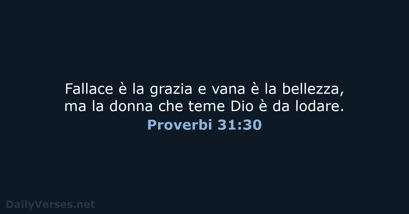 Proverbi 31:30 - CEI
