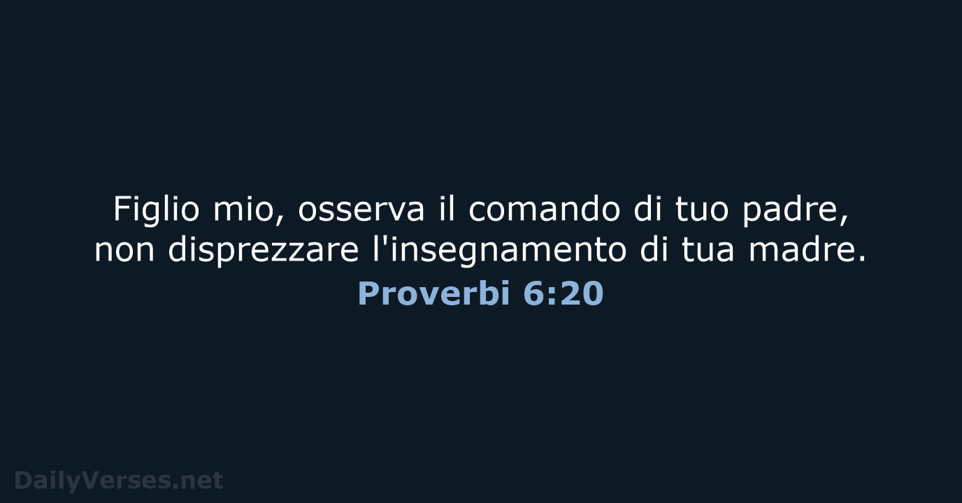 Proverbi 6:20 - CEI