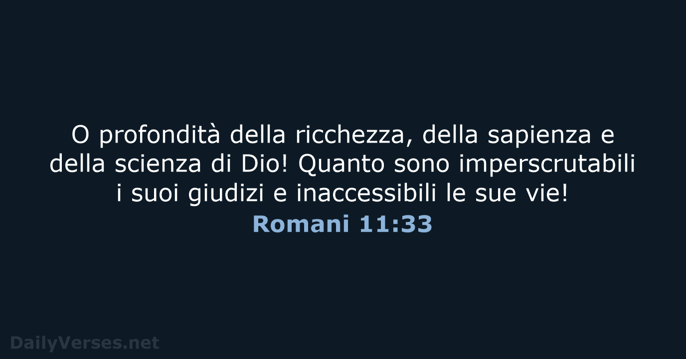 Romani 11:33 - CEI