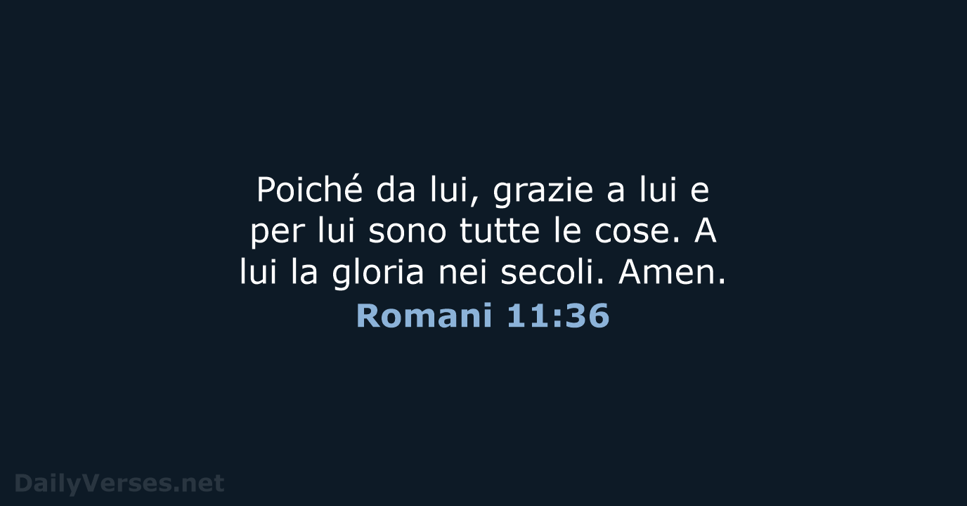 Romani 11:36 - CEI