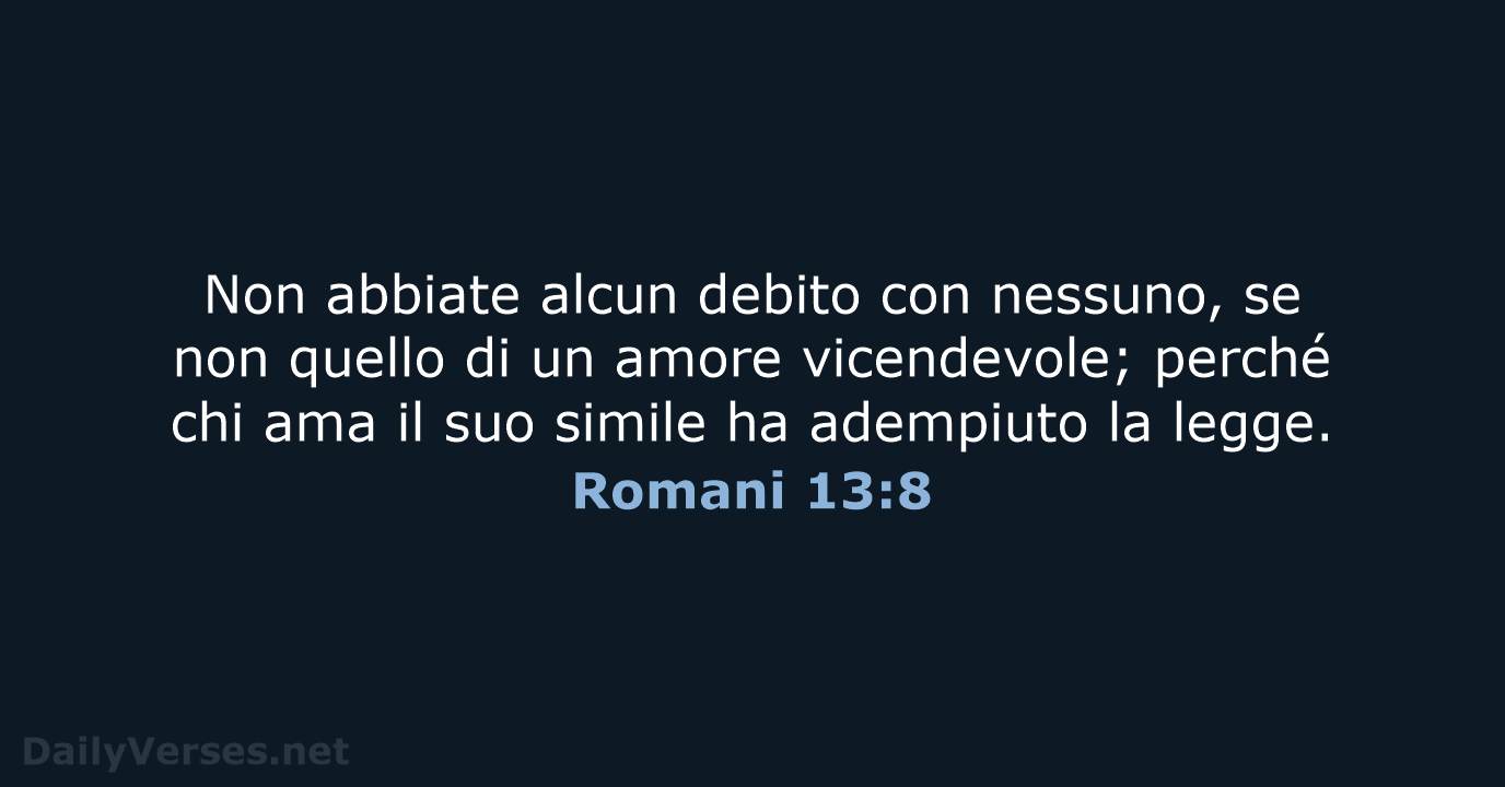 Romani 13:8 - CEI
