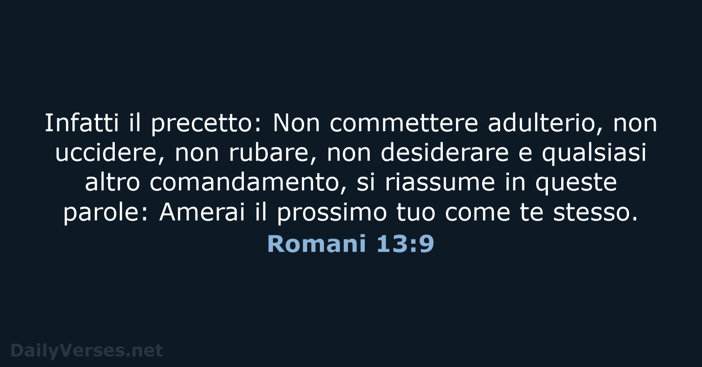 Romani 13:9 - CEI