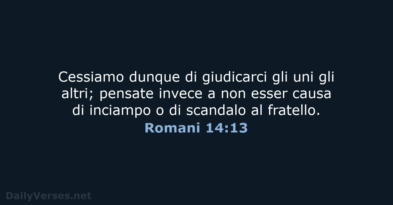 Romani 14:13 - CEI