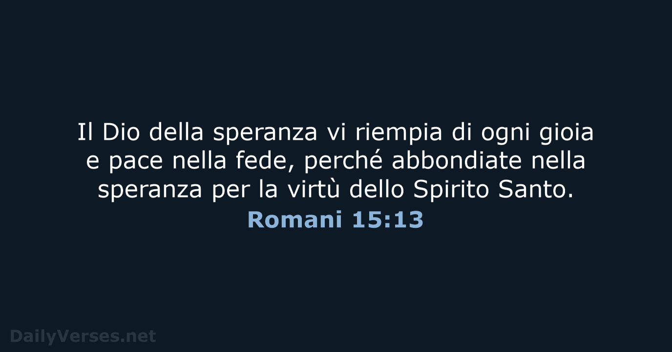 Romani 15:13 - CEI