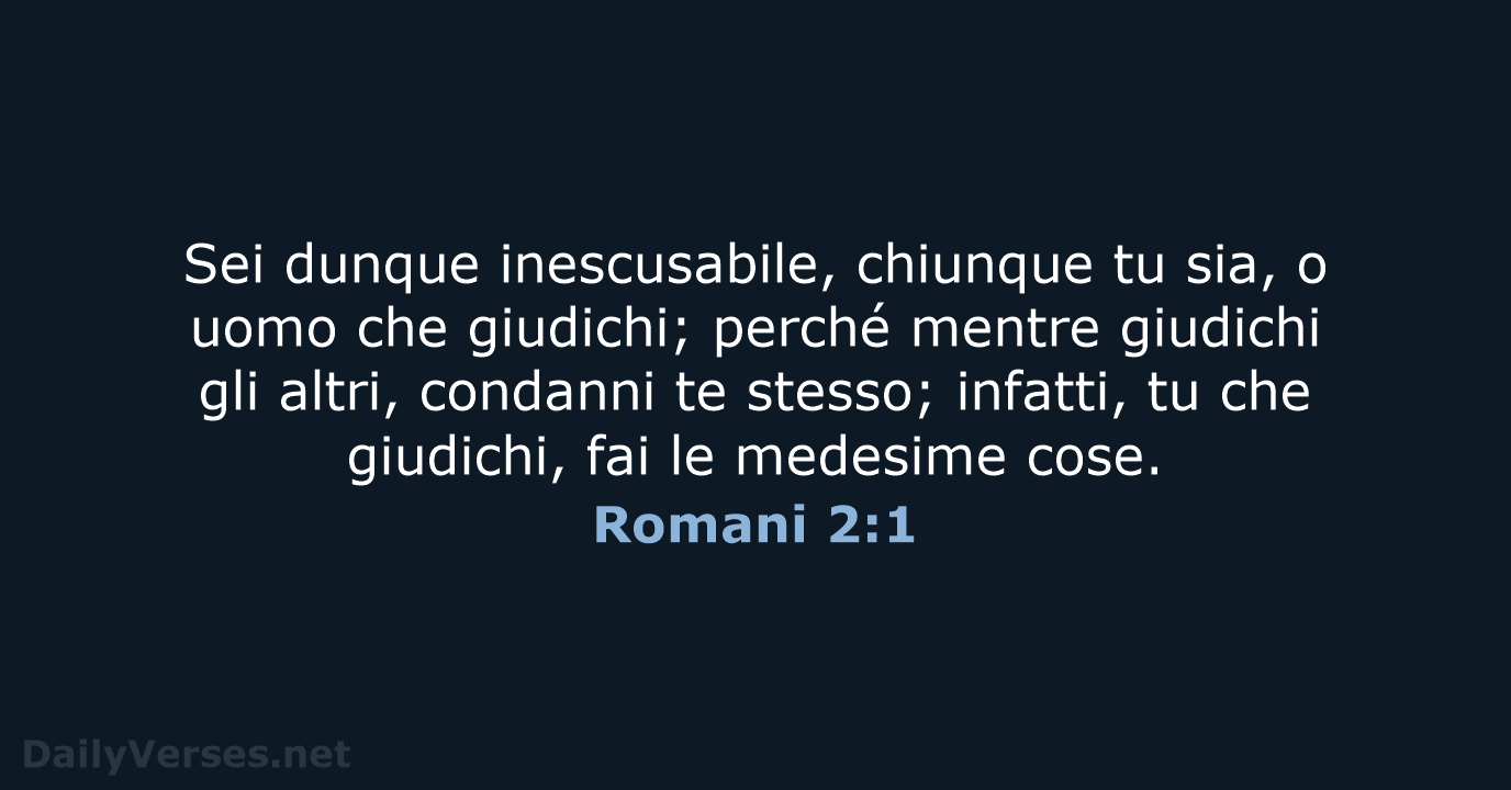 Romani 2:1 - CEI