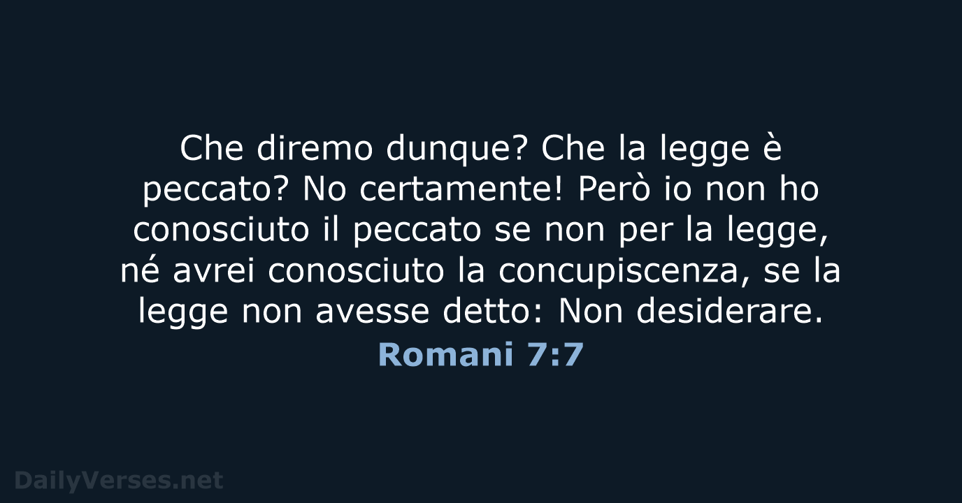 Romani 7:7 - CEI