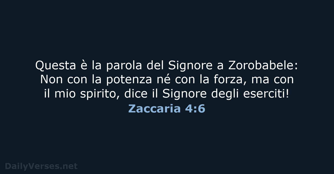 Zaccaria 4:6 - CEI