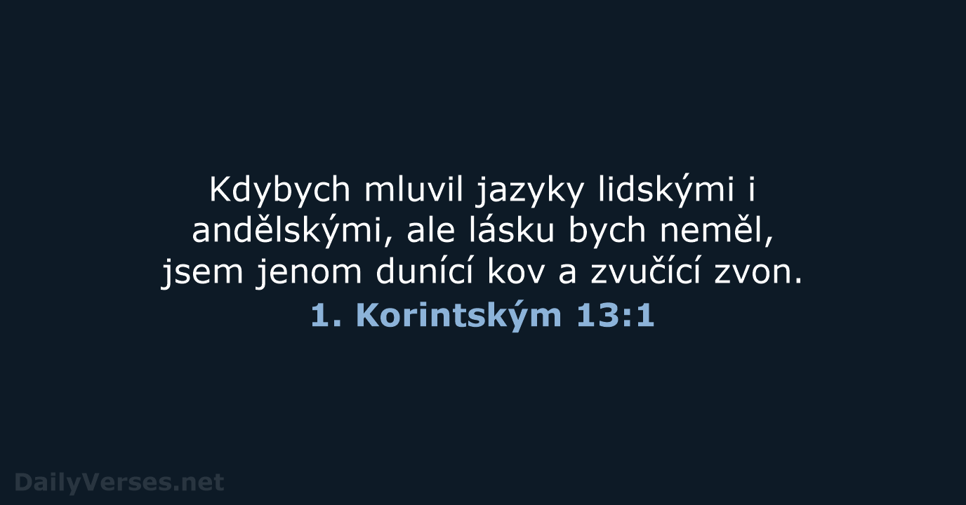 1. Korintským 13:1 - ČEP