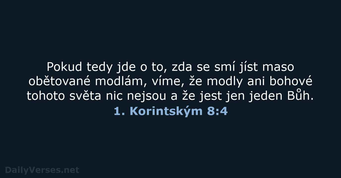 1. Korintským 8:4 - ČEP