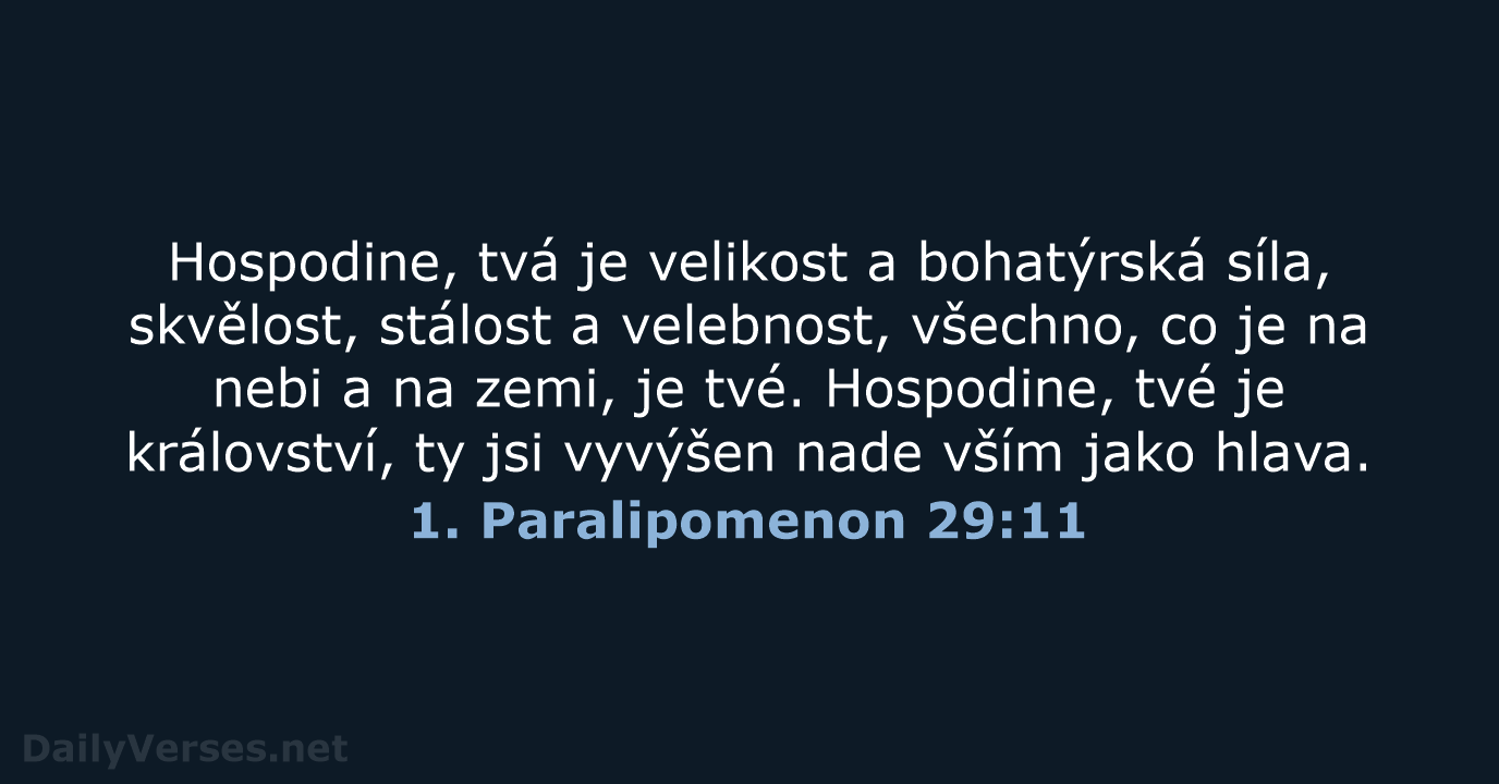 1. Paralipomenon 29:11 - ČEP