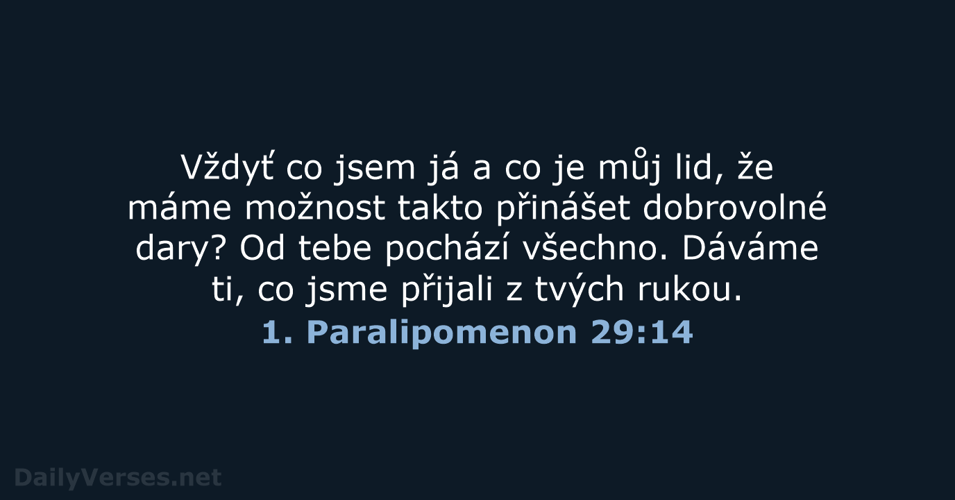 1. Paralipomenon 29:14 - ČEP