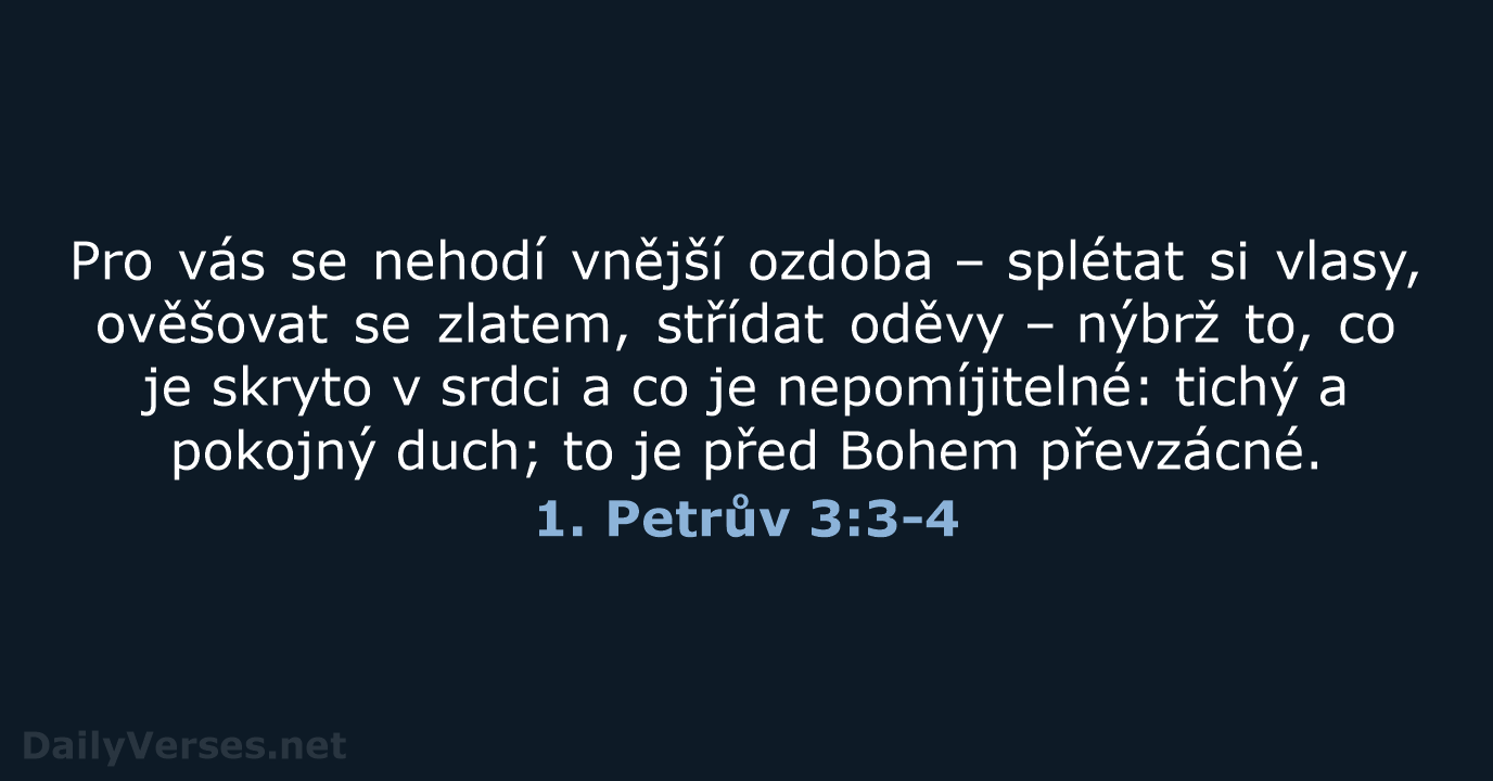 1. Petrův 3:3-4 - ČEP