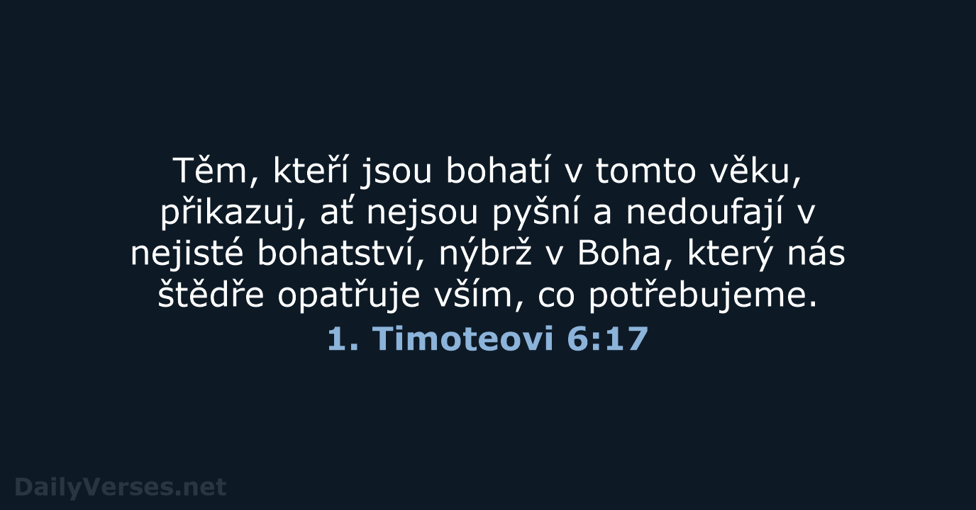 1. Timoteovi 6:17 - ČEP