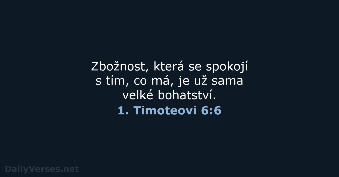 1. Timoteovi 6:6 - ČEP