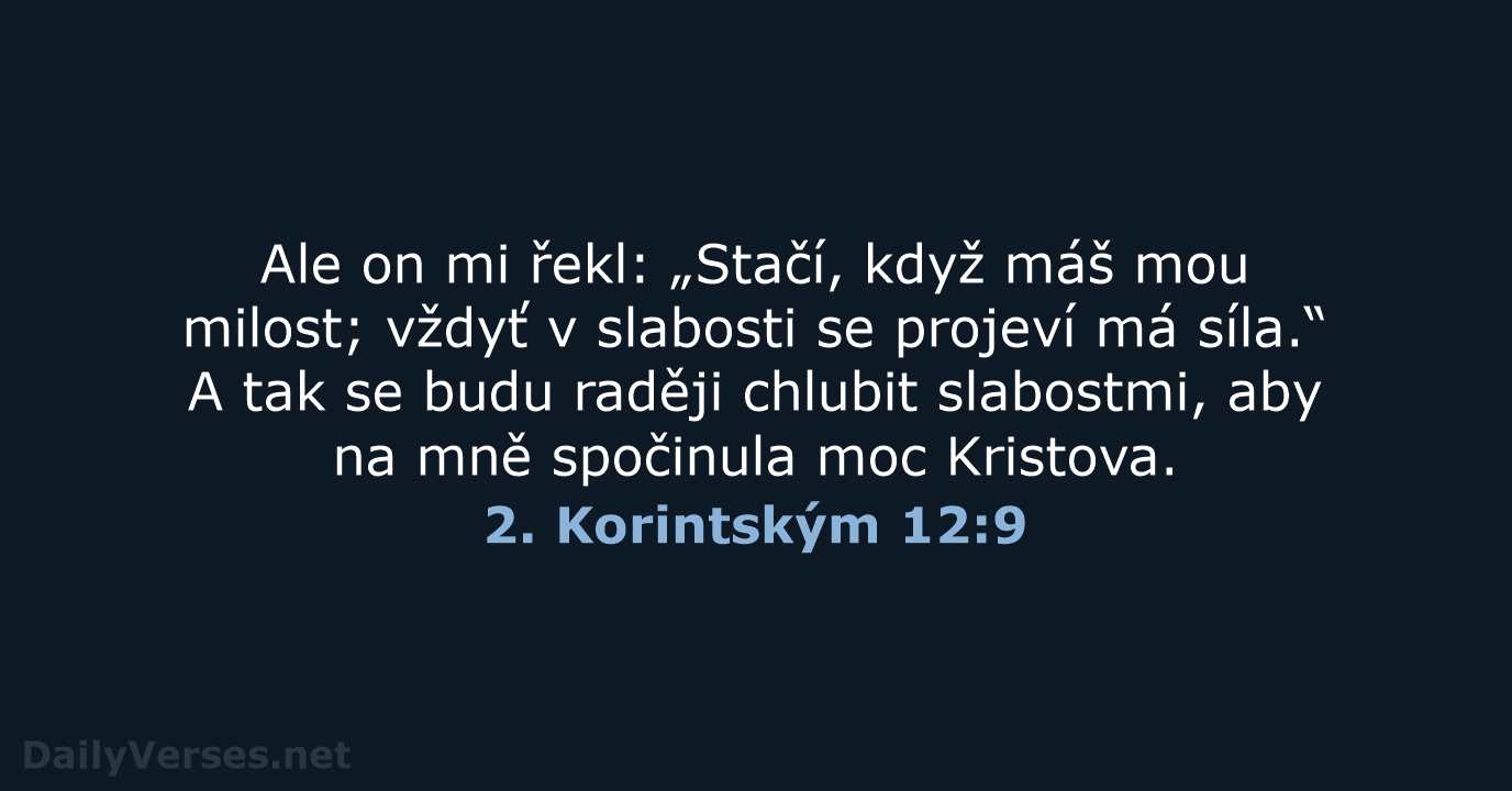 2. Korintským 12:9 - ČEP