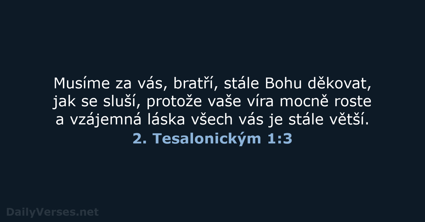 2. Tesalonickým 1:3 - ČEP