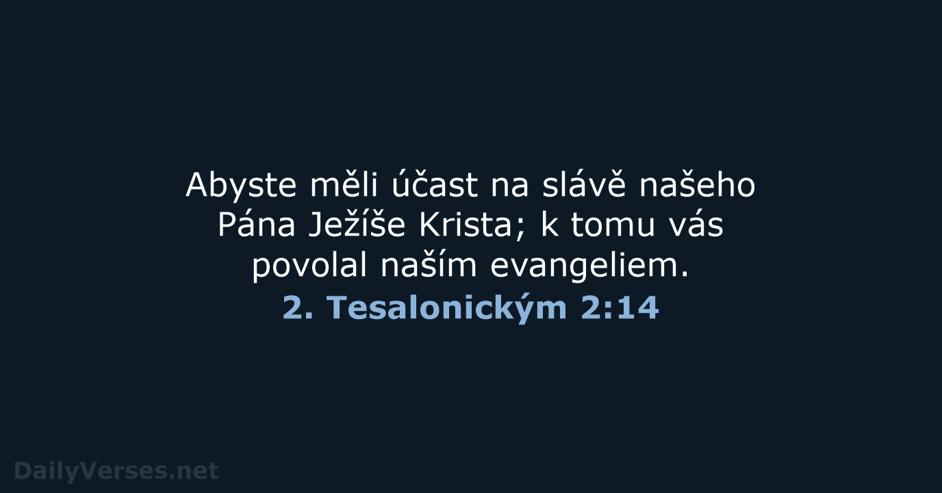 2. Tesalonickým 2:14 - ČEP