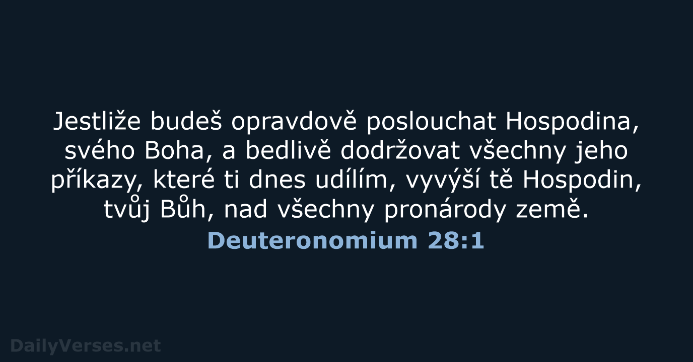 Deuteronomium 28:1 - ČEP