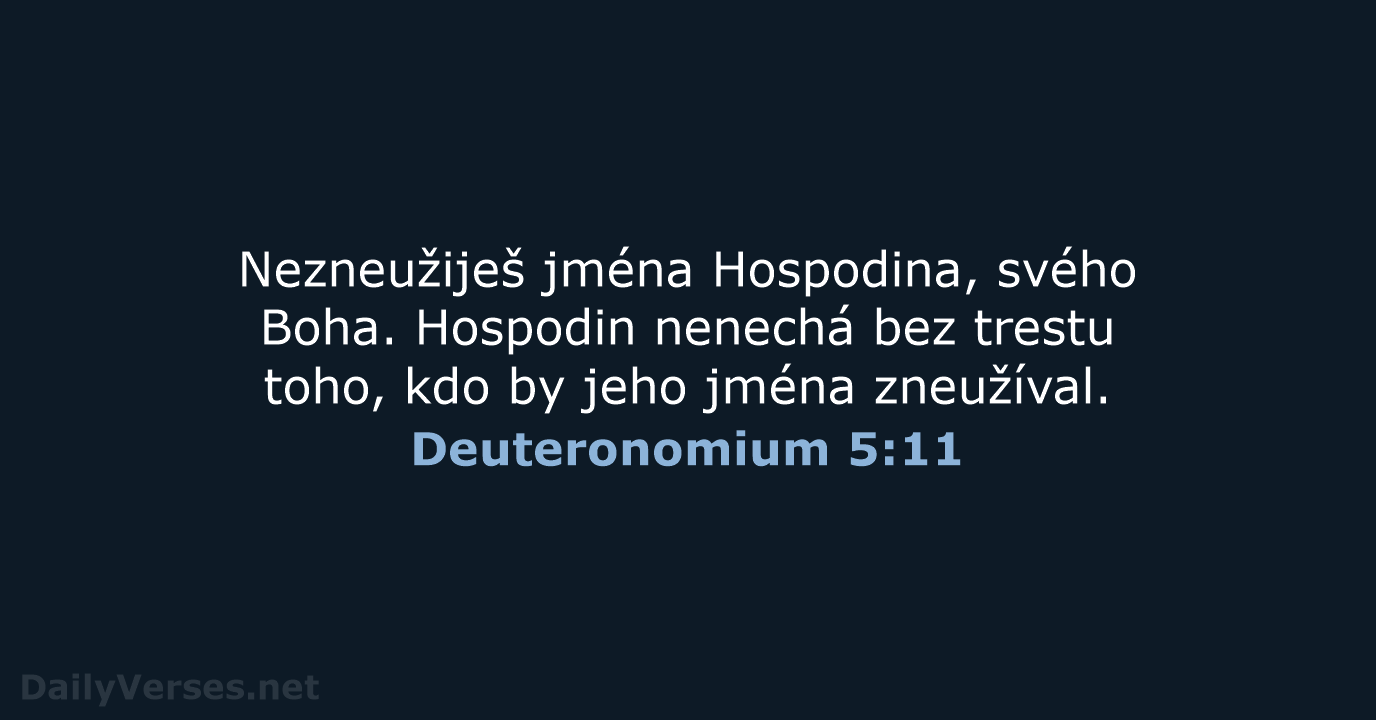 Deuteronomium 5:11 - ČEP