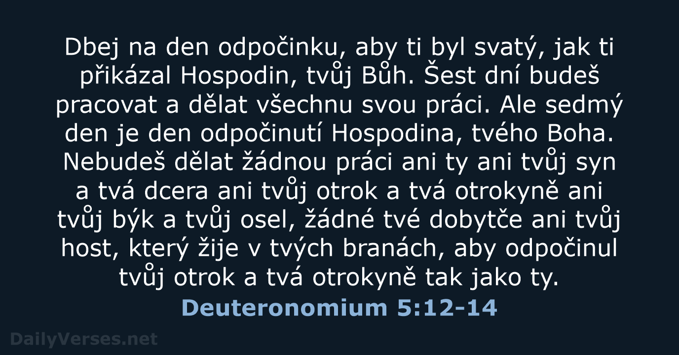 Deuteronomium 5:12-14 - ČEP