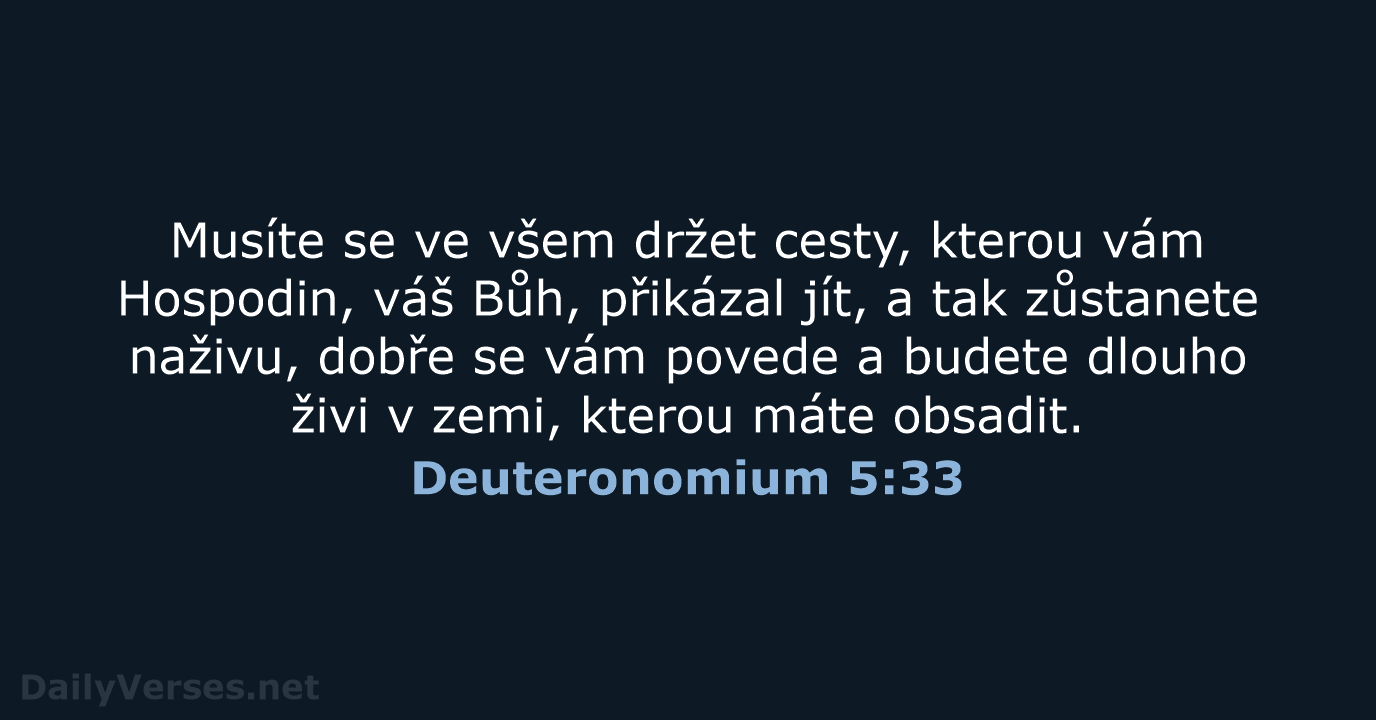 Deuteronomium 5:33 - ČEP