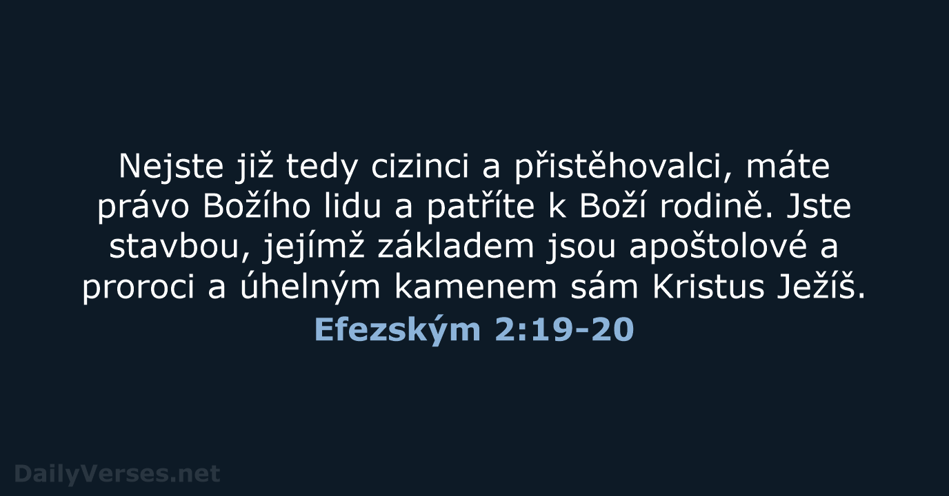 Efezským 2:19-20 - ČEP