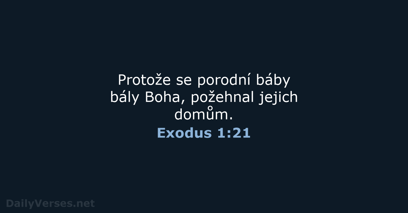 Exodus 1:21 - ČEP