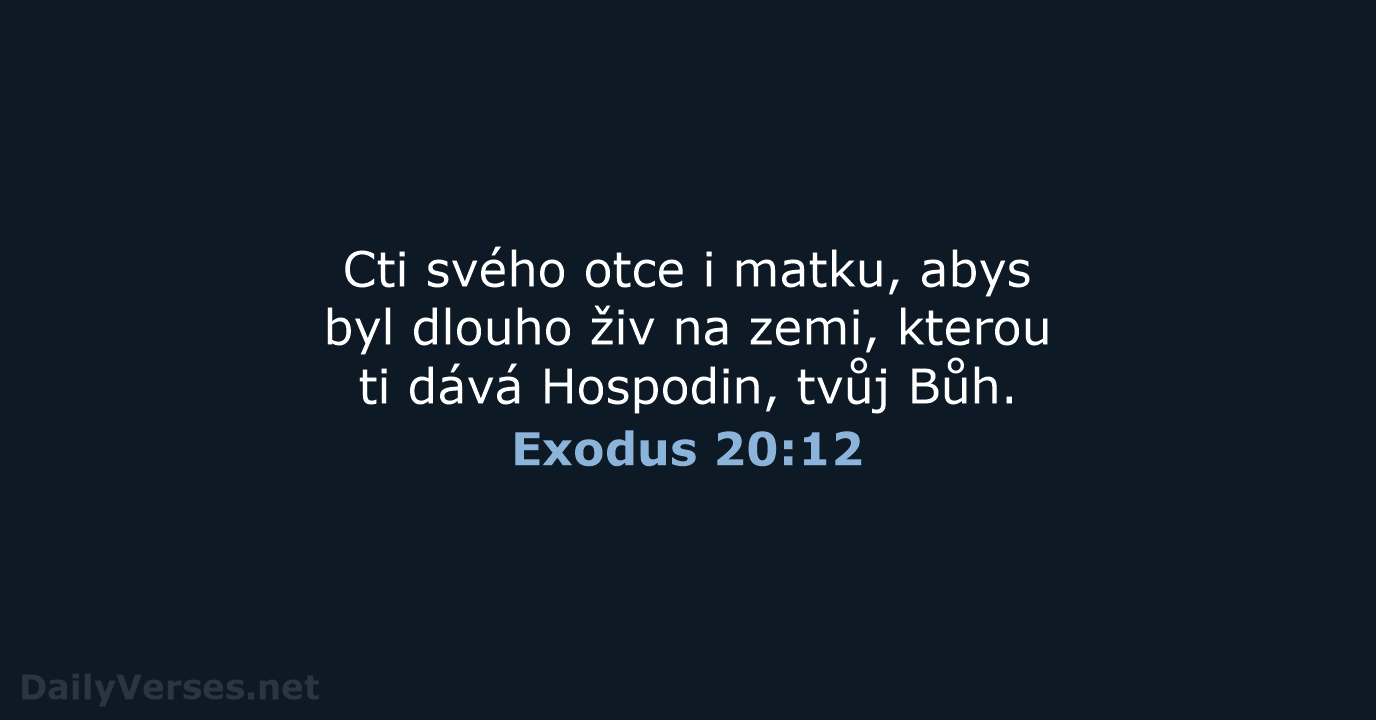 Exodus 20:12 - ČEP