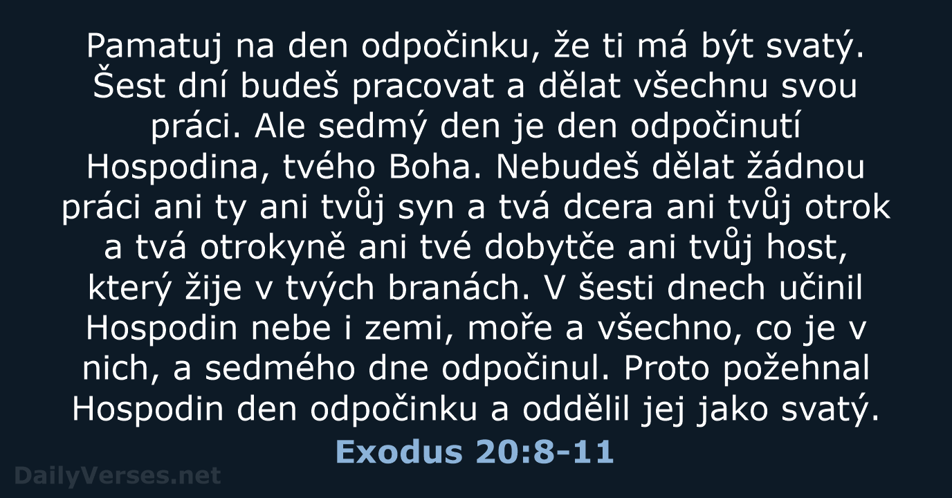 Exodus 20:8-11 - ČEP