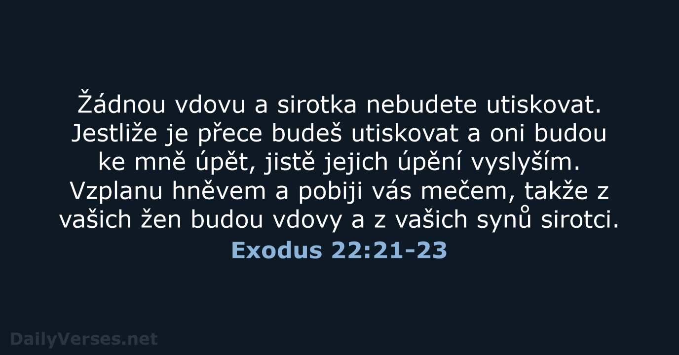 Exodus 22:21-23 - ČEP