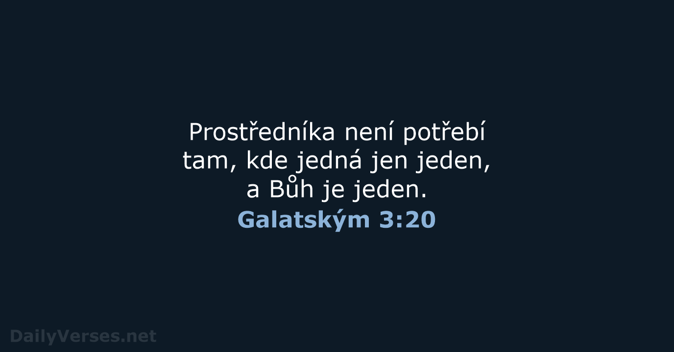 Galatským 3:20 - ČEP