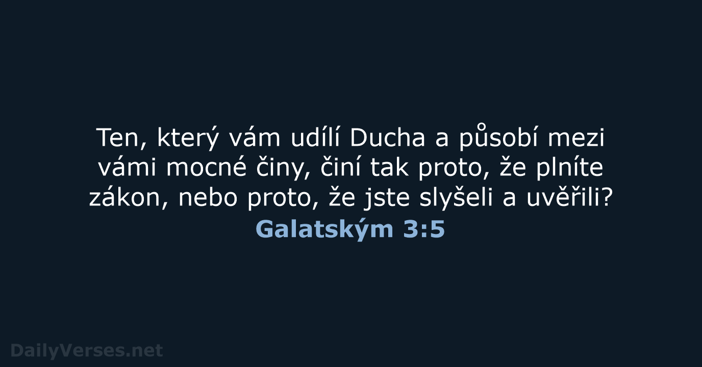 Galatským 3:5 - ČEP