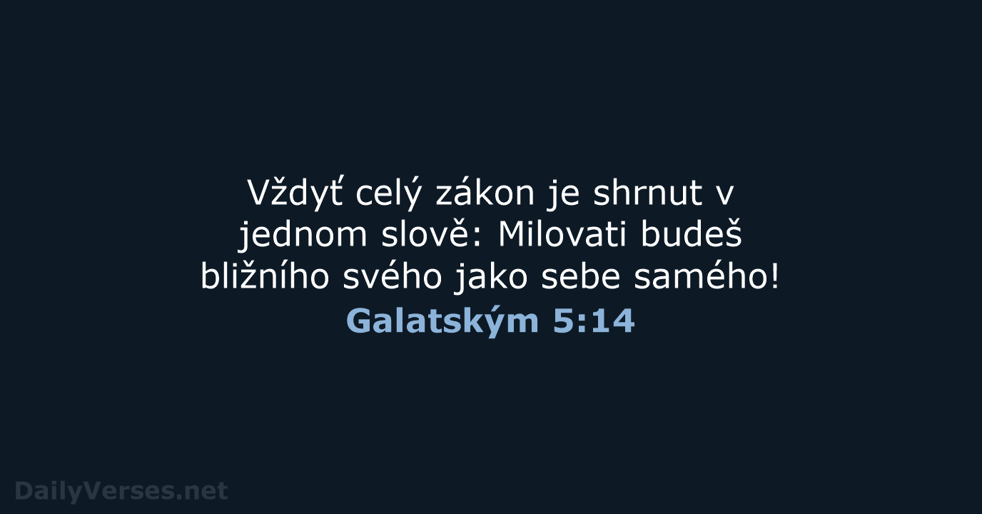 Galatským 5:14 - ČEP