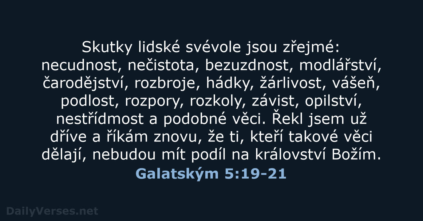Galatským 5:19-21 - ČEP