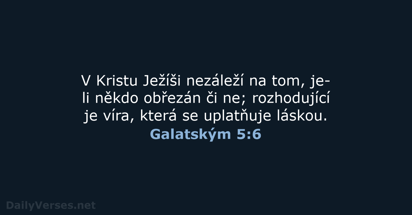 Galatským 5:6 - ČEP