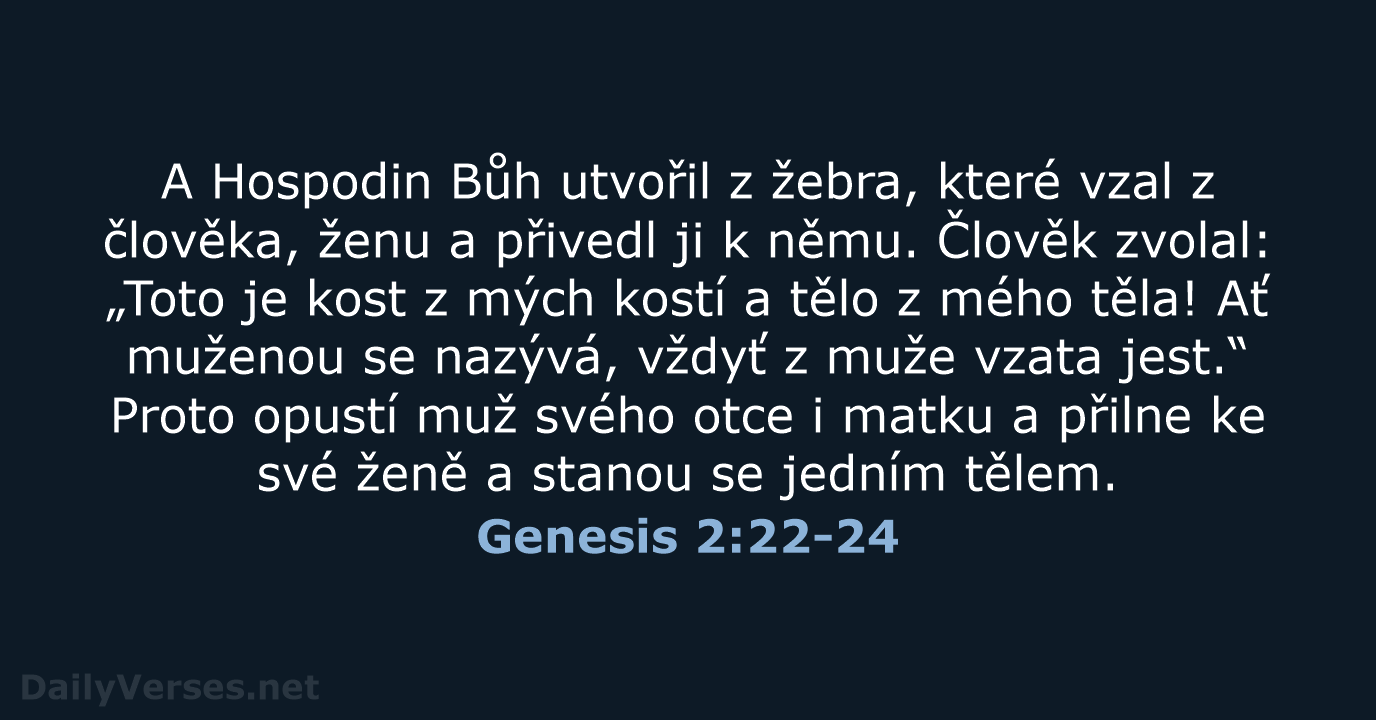 Genesis 2:22-24 - ČEP