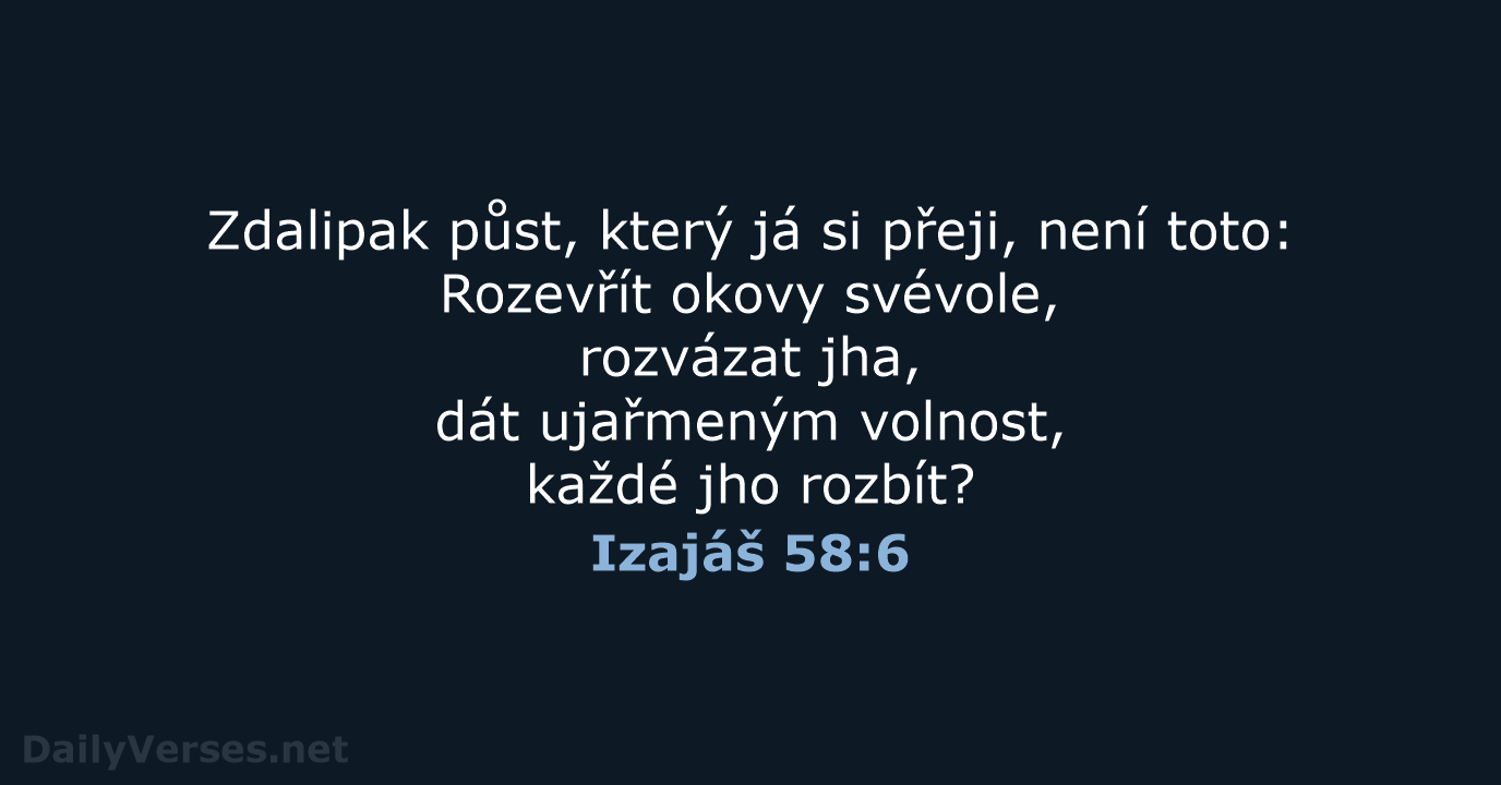 Izajáš 58:6 - ČEP