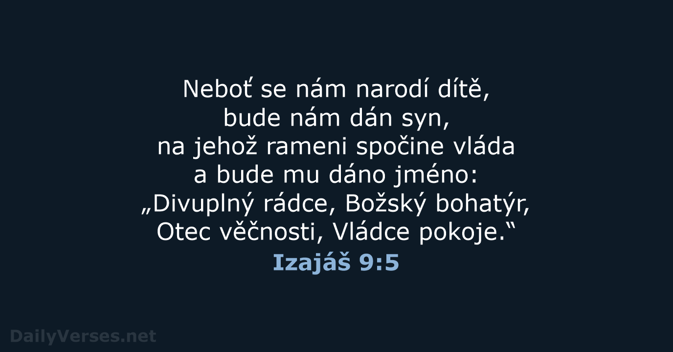 Izajáš 9:5 - ČEP