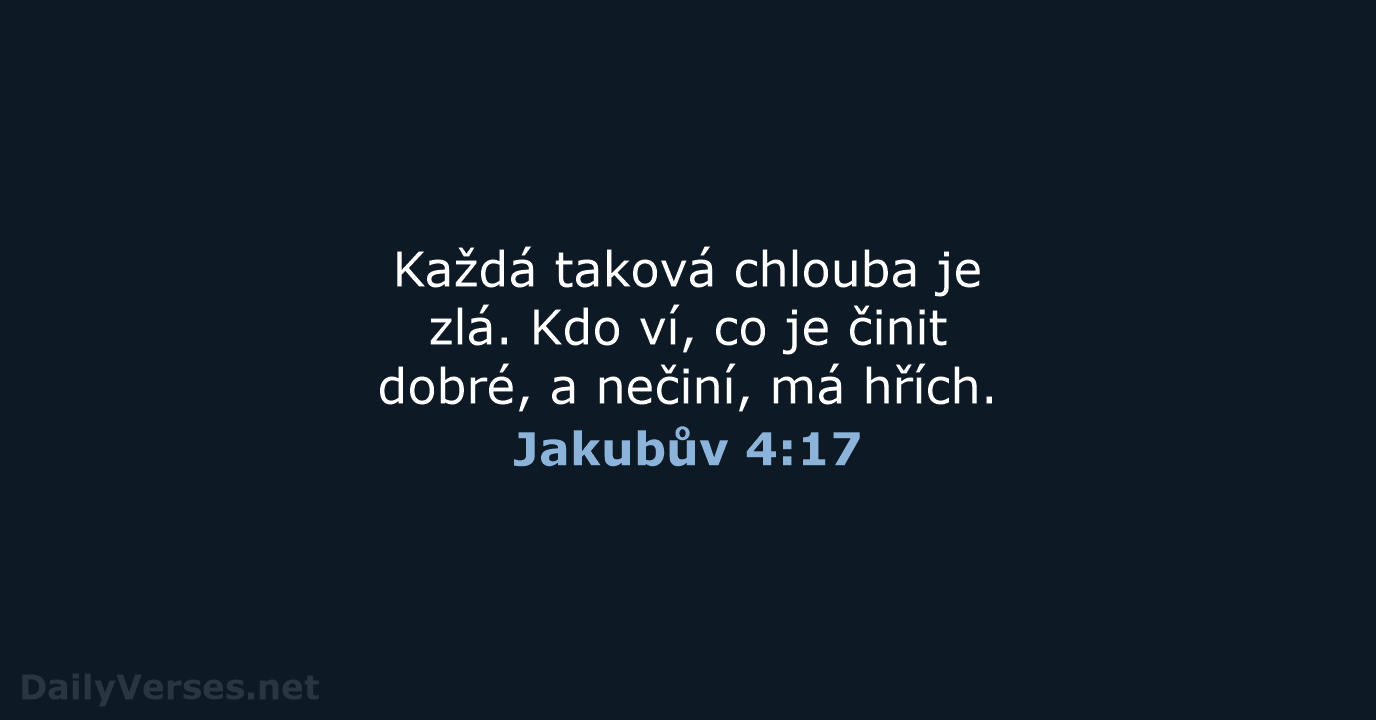Jakubův 4:17 - ČEP