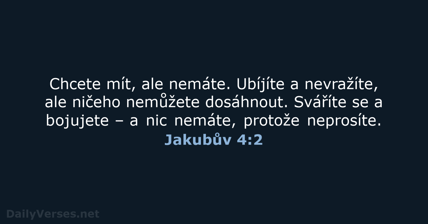 Jakubův 4:2 - ČEP