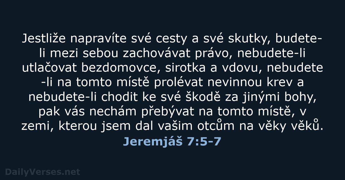 Jeremjáš 7:5-7 - ČEP