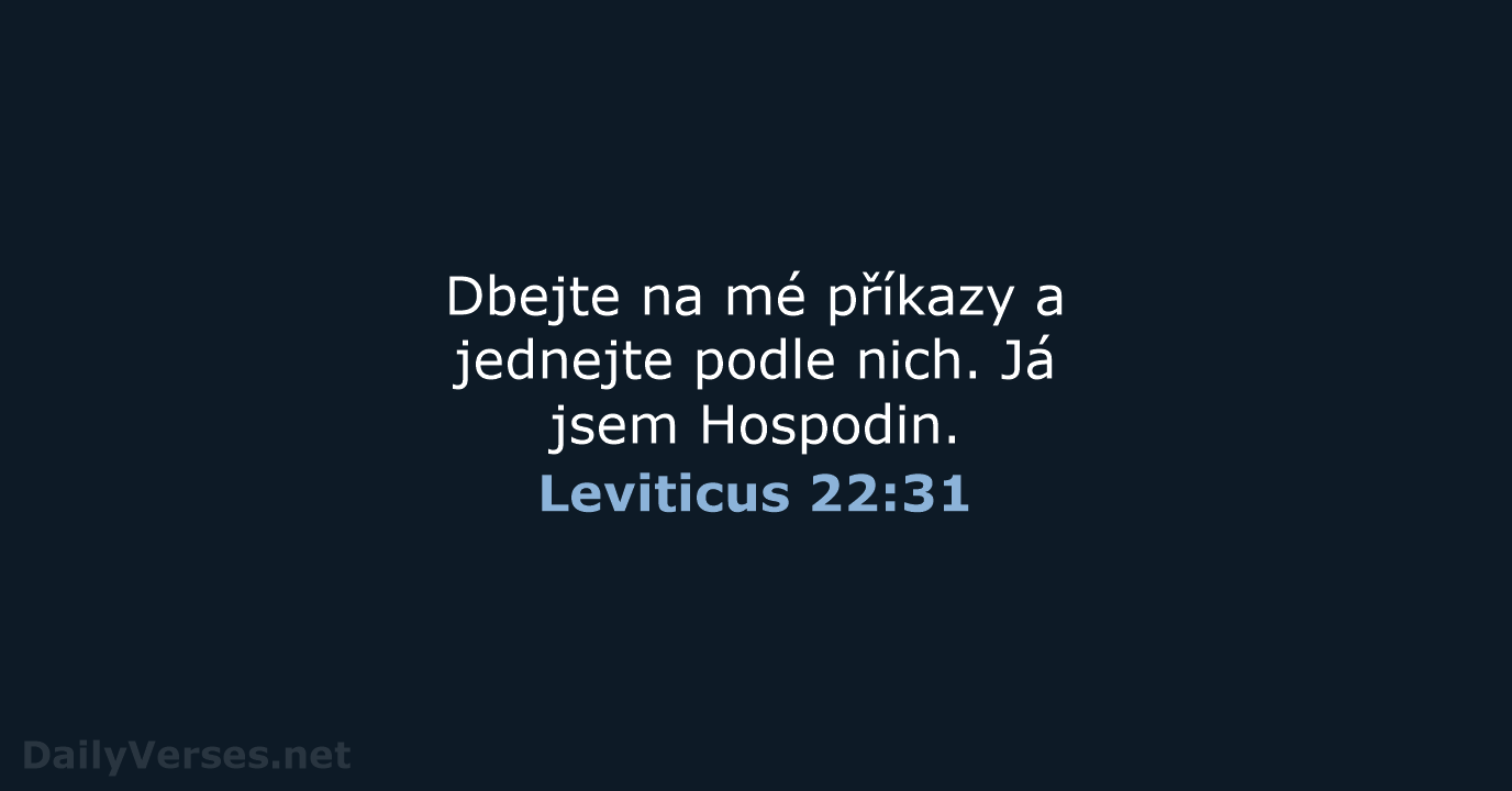 Leviticus 22:31 - ČEP