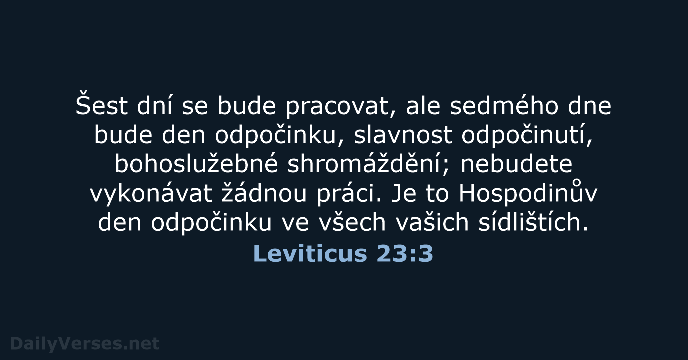 Leviticus 23:3 - ČEP